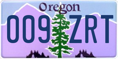 OR license plate 009ZRT