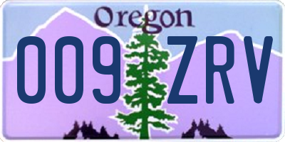 OR license plate 009ZRV