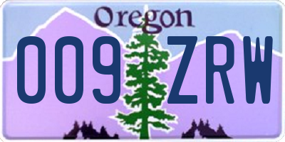 OR license plate 009ZRW