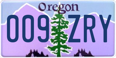 OR license plate 009ZRY