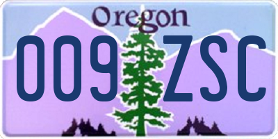 OR license plate 009ZSC