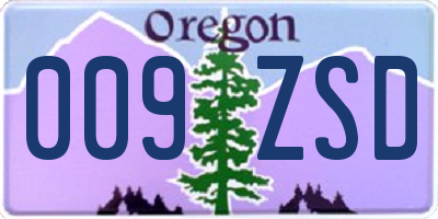 OR license plate 009ZSD