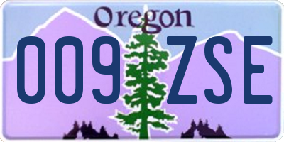 OR license plate 009ZSE