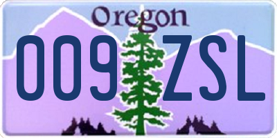 OR license plate 009ZSL