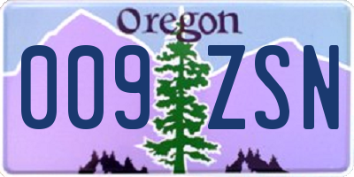 OR license plate 009ZSN
