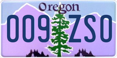 OR license plate 009ZSO