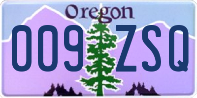 OR license plate 009ZSQ