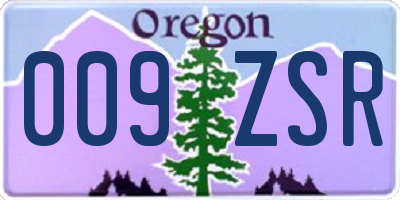 OR license plate 009ZSR