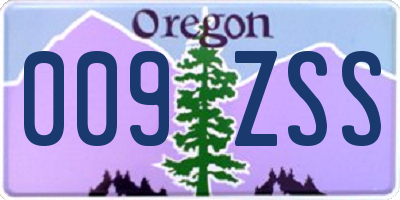 OR license plate 009ZSS