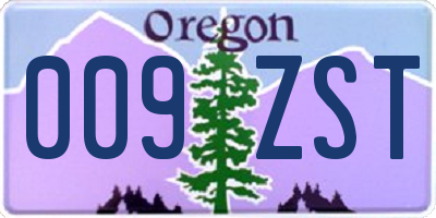 OR license plate 009ZST