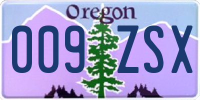 OR license plate 009ZSX
