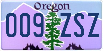 OR license plate 009ZSZ