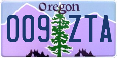 OR license plate 009ZTA