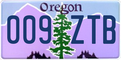 OR license plate 009ZTB