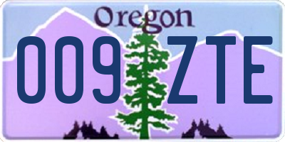 OR license plate 009ZTE
