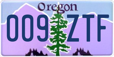 OR license plate 009ZTF