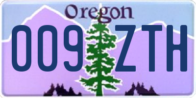 OR license plate 009ZTH
