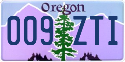 OR license plate 009ZTI