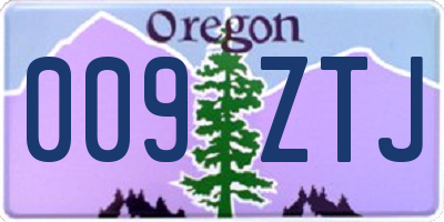 OR license plate 009ZTJ