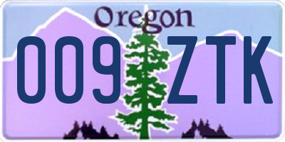 OR license plate 009ZTK
