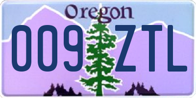 OR license plate 009ZTL