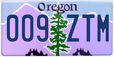 OR license plate 009ZTM