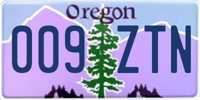 OR license plate 009ZTN