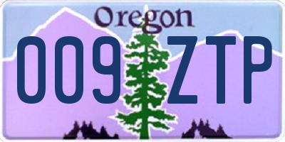 OR license plate 009ZTP