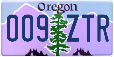 OR license plate 009ZTR