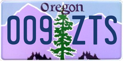OR license plate 009ZTS