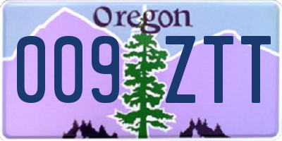 OR license plate 009ZTT