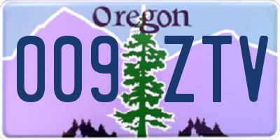 OR license plate 009ZTV