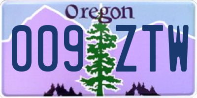 OR license plate 009ZTW