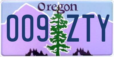 OR license plate 009ZTY