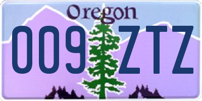 OR license plate 009ZTZ