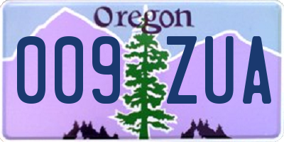 OR license plate 009ZUA