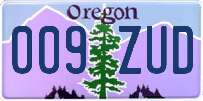 OR license plate 009ZUD