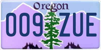 OR license plate 009ZUE