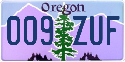 OR license plate 009ZUF