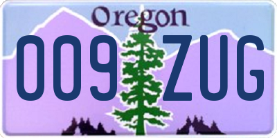OR license plate 009ZUG