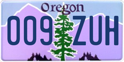 OR license plate 009ZUH