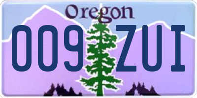 OR license plate 009ZUI