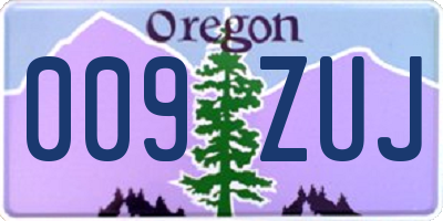 OR license plate 009ZUJ