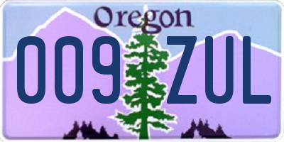 OR license plate 009ZUL