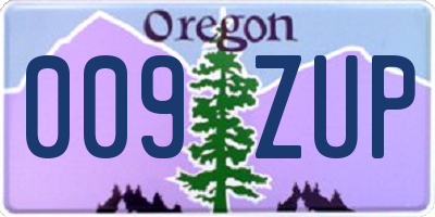 OR license plate 009ZUP