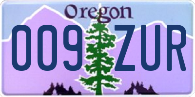 OR license plate 009ZUR