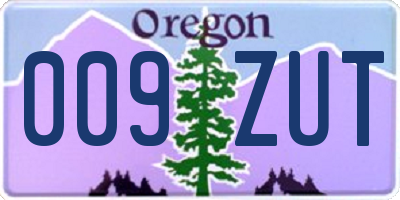 OR license plate 009ZUT