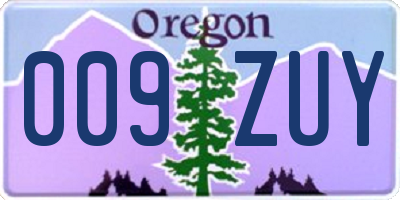 OR license plate 009ZUY