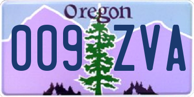 OR license plate 009ZVA