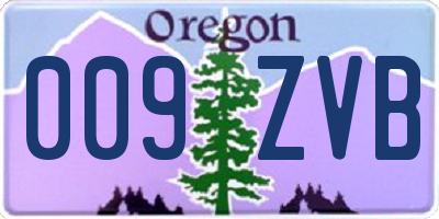 OR license plate 009ZVB